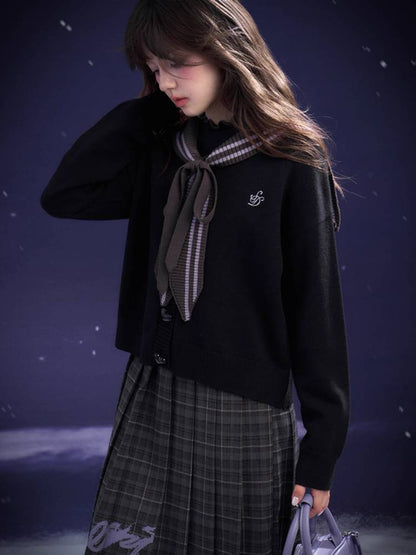 Sailor style knit cardigan【s0000011296】