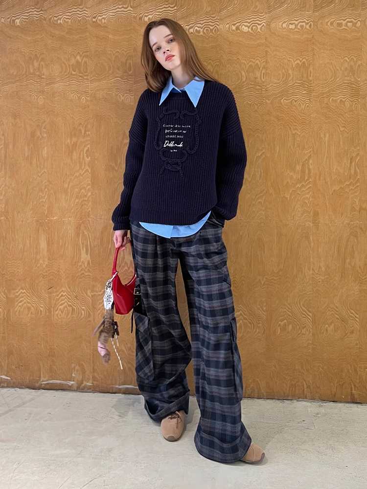 RETRO PLAID STRAIGHT LEG PANTS [S0000010817]