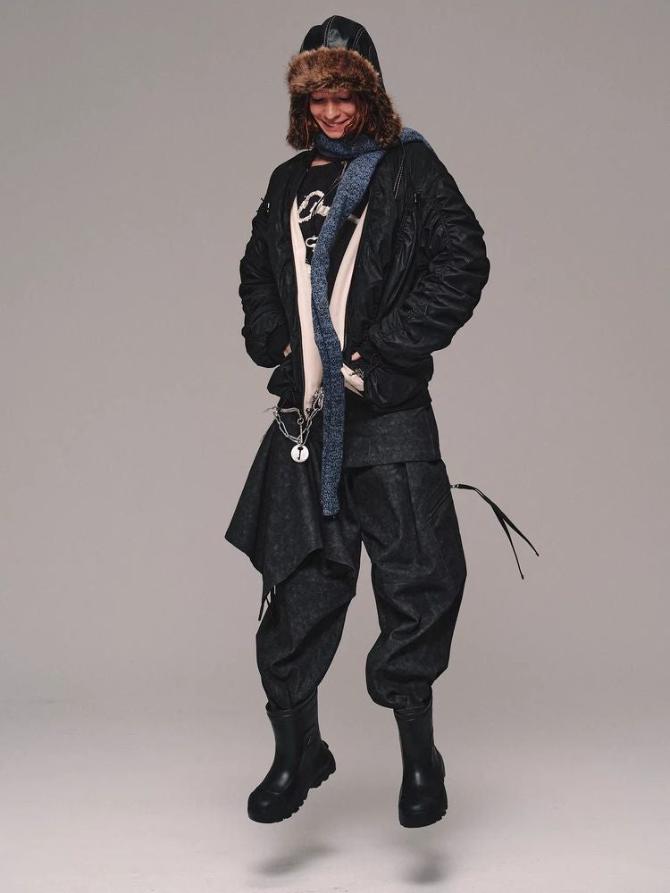 Faux leather reversible jacket【s0000011467】