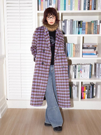 격자 무늬 긴 코트 [S0000011303]