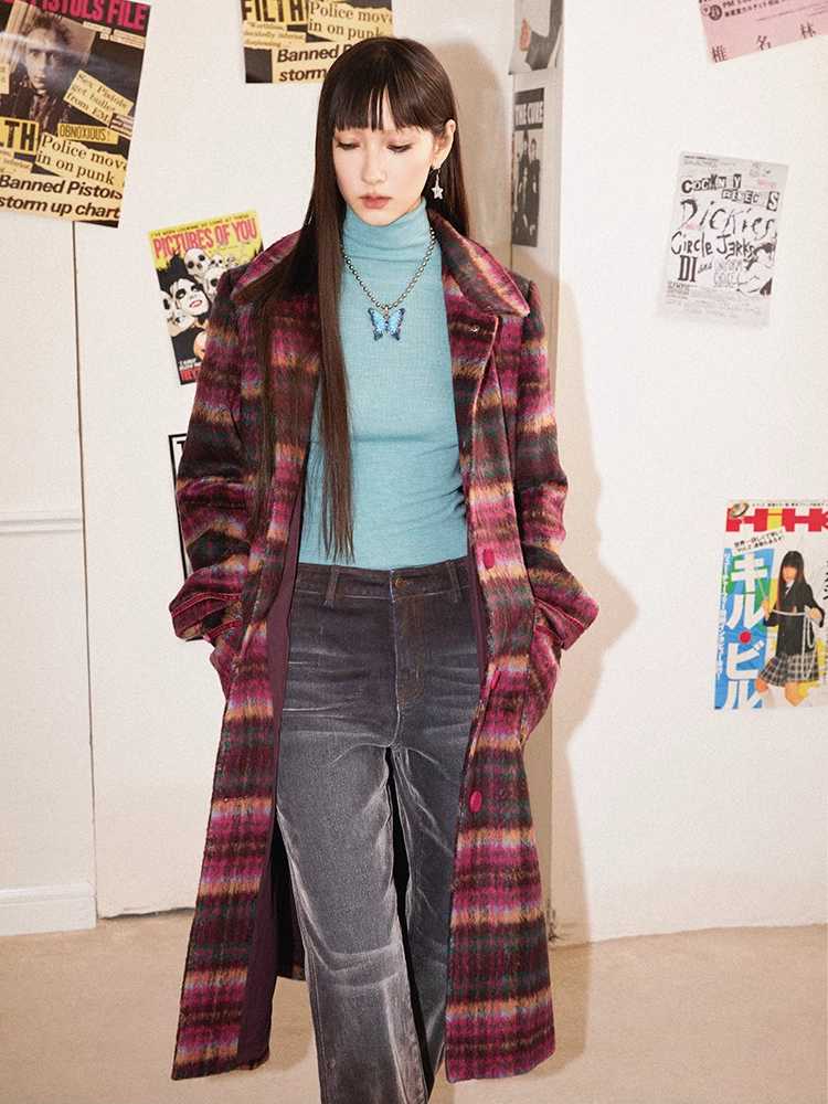 PLAID WOOL COAT [S0000010705]