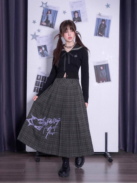Plaid long skirt【s0000011096】