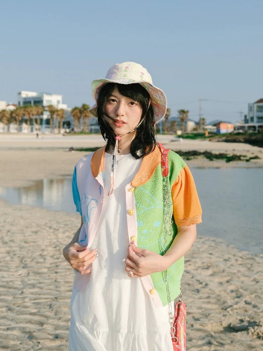 Puff sleeve sweater cardigan【s0000008337】