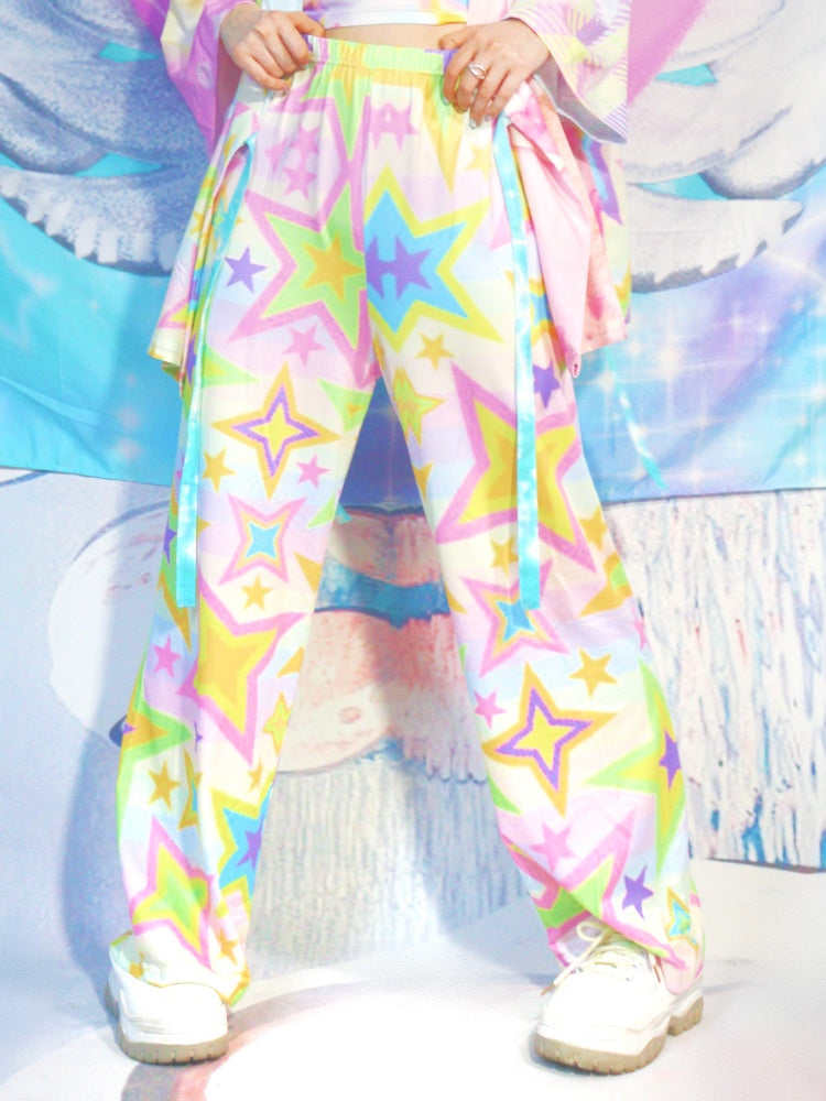 Star Print Wide Leg Loose Pants [s0000002522]