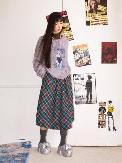 Plaid bud skirt【s0000010361】