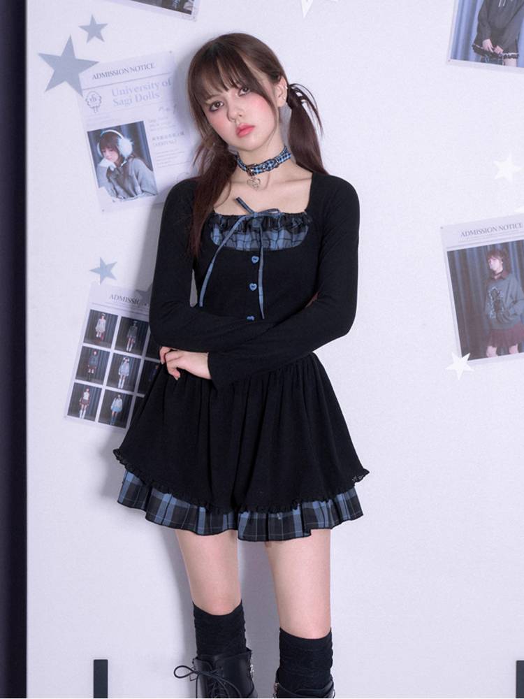 Plaid choker necklace【s0000011288】