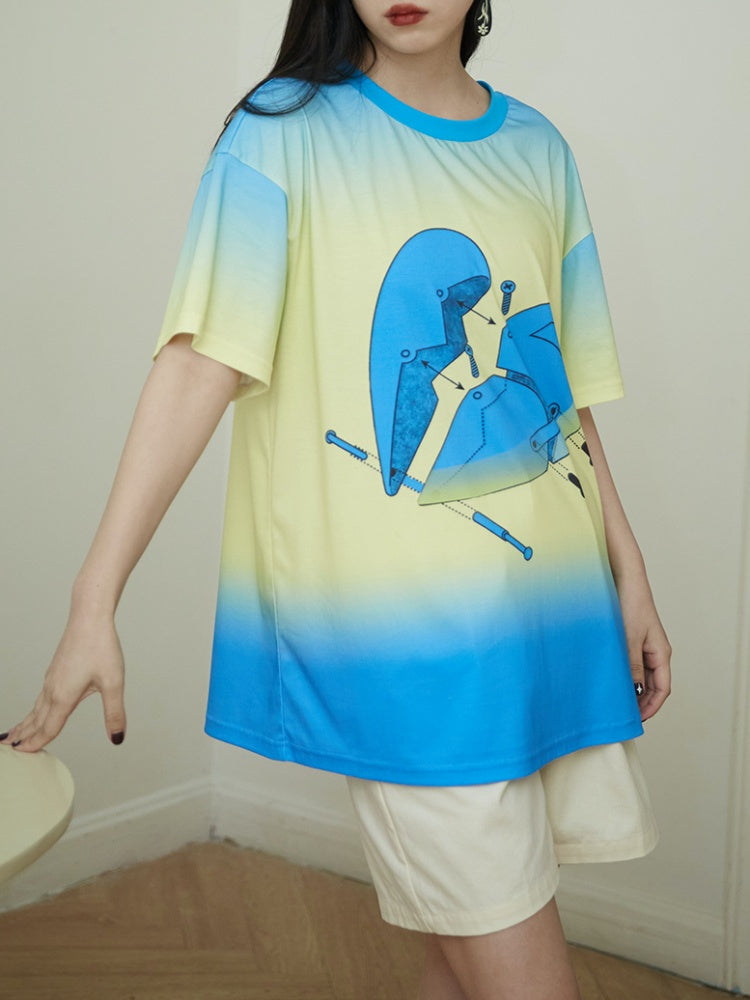 Gradation Oversized Short Sleeved T-Shirt【s0000001931】