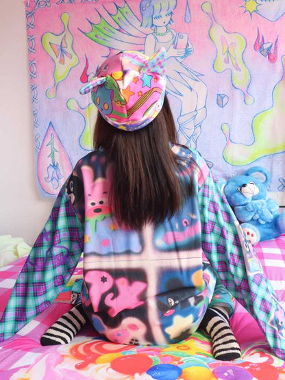 【サイズ表なし】Printed cat ear hat【s0000010283】