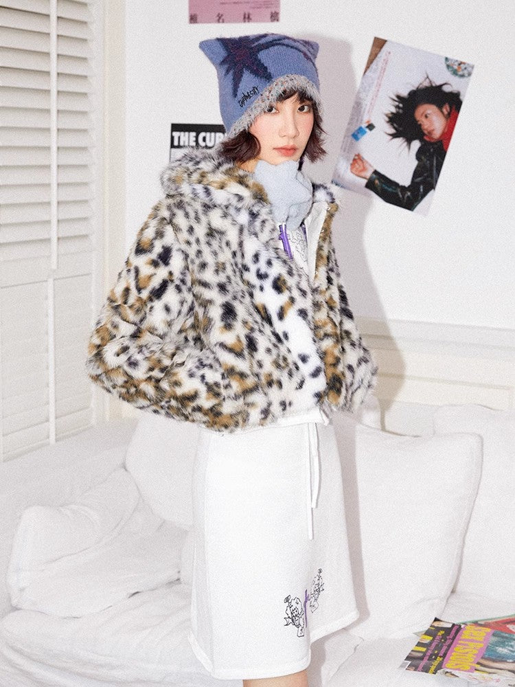Leopard print fur short jacket【s0000011120】