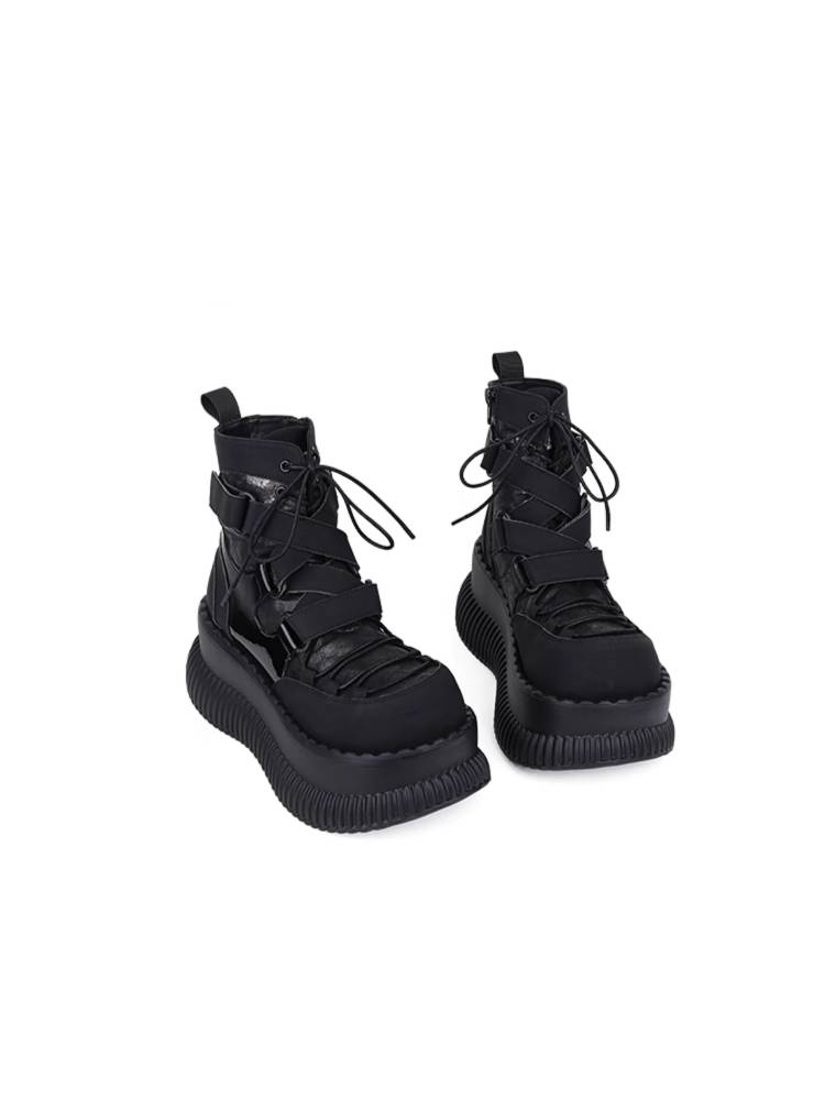 Asian punk platform ankle boots【s0000011438】