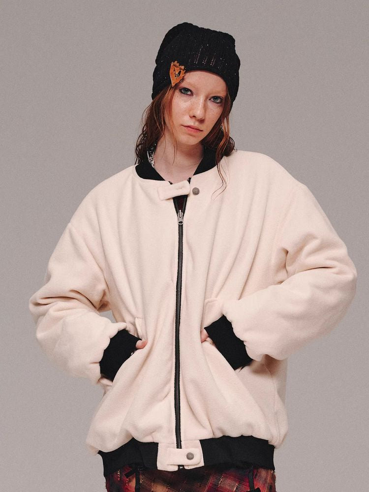 Faux leather reversible jacket【s0000011467】