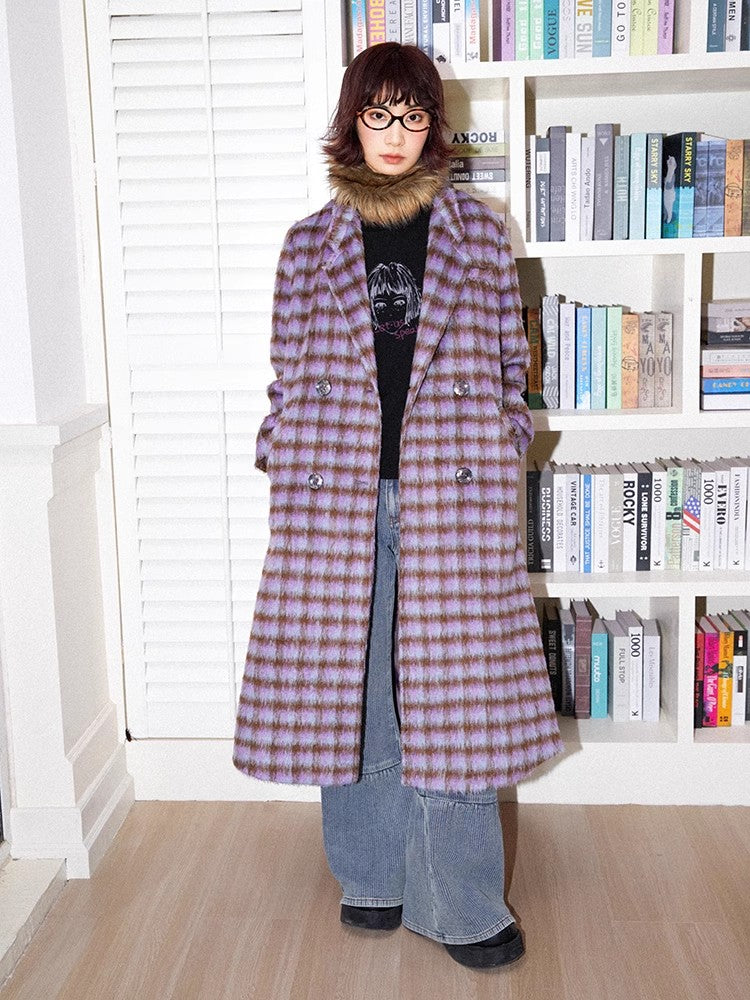 격자 무늬 긴 코트 [S0000011303]