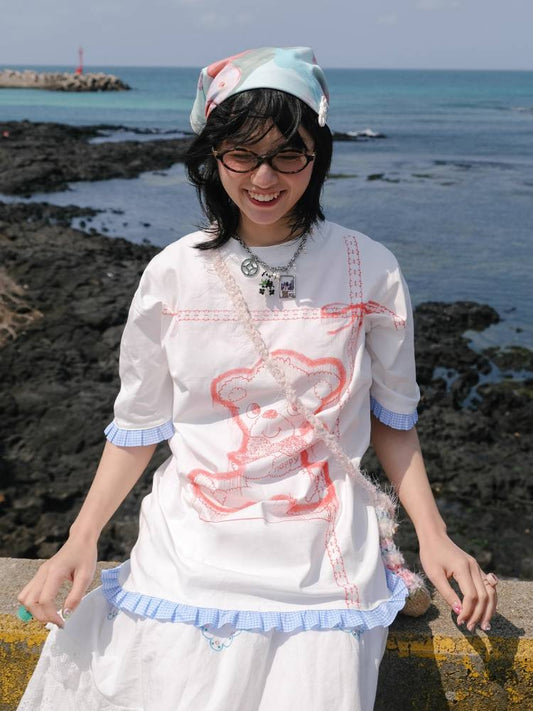 Original print scarf【s0000008343】