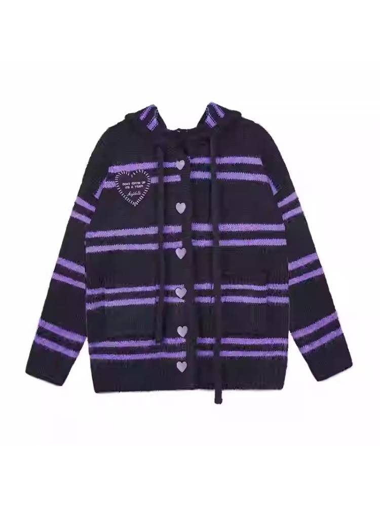 Striped hooded sweater jacket【s0000011299】