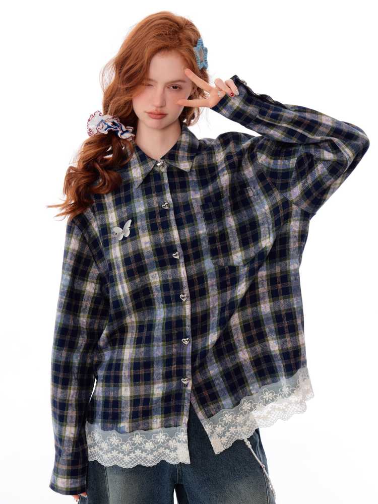 Plaid loose shirt【s0000010150】