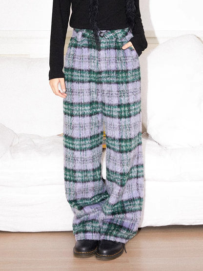 Plaid long casual pants【s0000011125】