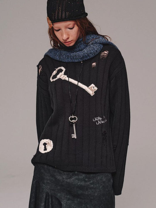 Punk thick navy sweater【s0000010126】