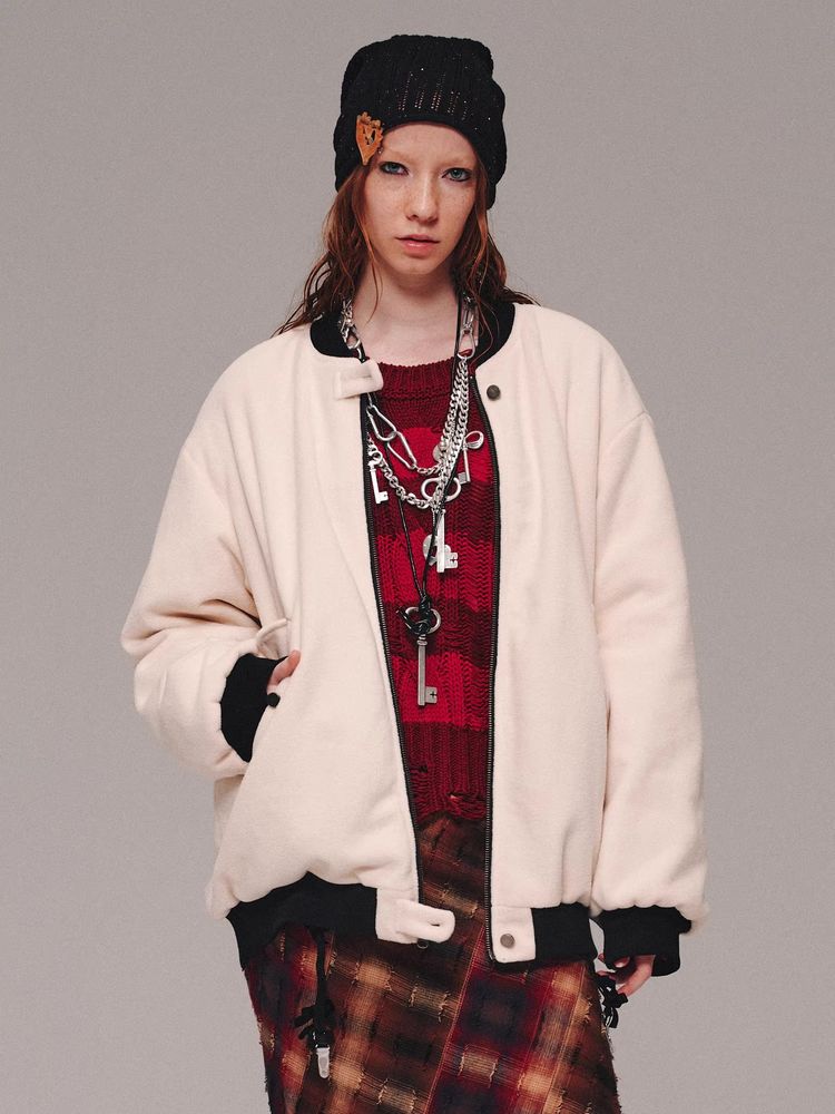 Faux leather reversible jacket【s0000011467】