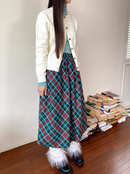 Plaid bud skirt【s0000010361】