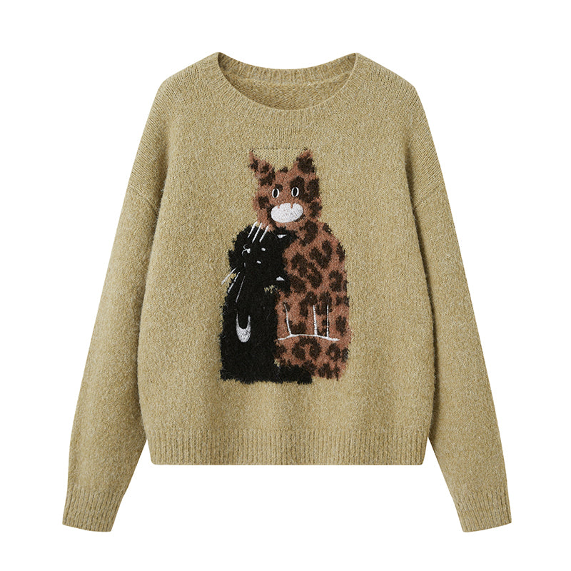 Embroidered Crewneck Pullover Sweater【s0000014082】