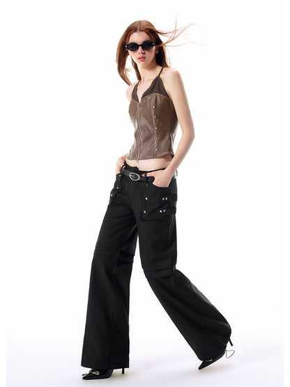 Street leather camisole and pants【s0000002581】