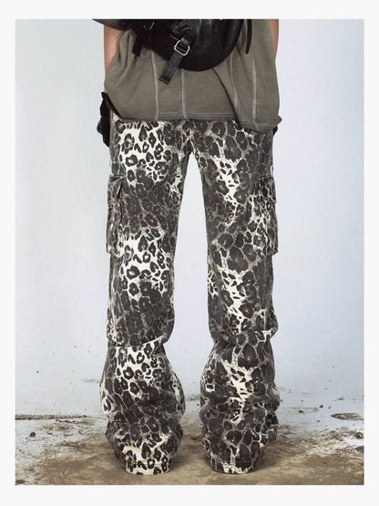 Leopard print multi-pocket casual pants【s0000009218】