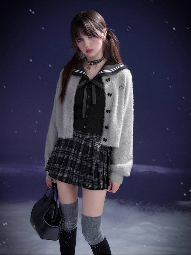 Fake two-piece knit cardigan【s0000011088】