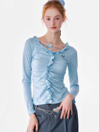 Lace Slim Long Sleeve T-Shirt [S0000010169]