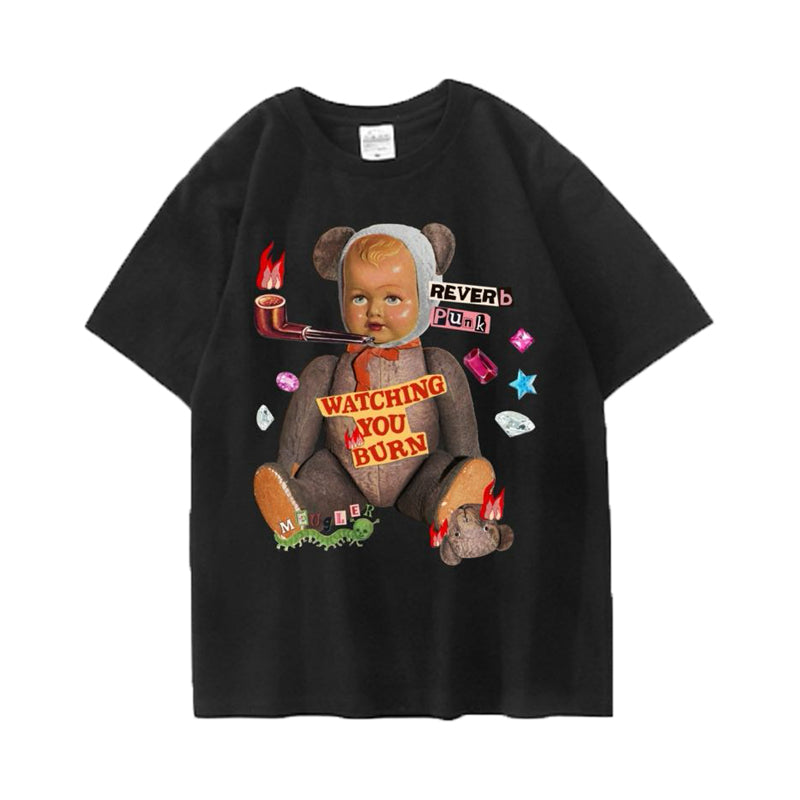Whimsical Bear Mini-Figure Punk T-Shirt【s0000013930】