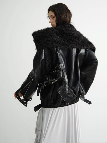 PU Leather Silhouette Jacket [S0000010916]