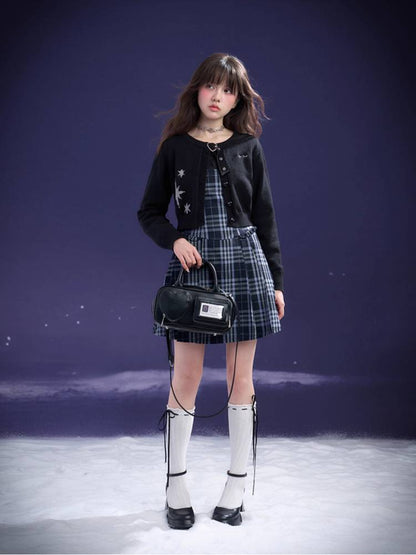 Plaid fake two-piece dress【s0000011655】