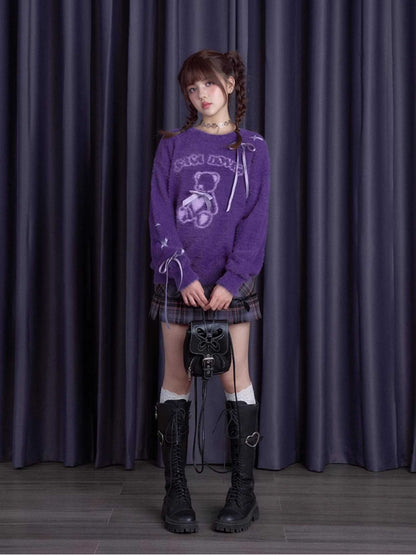 Purple Bear Ribbon Sweater [S0000010666]