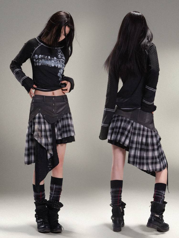 펑크 록 주름 스커트 [S0000011455]