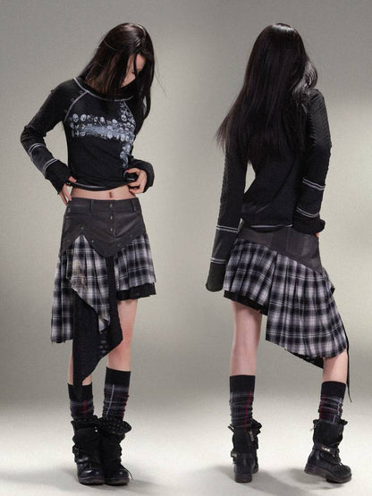 펑크 록 주름 스커트 [S0000011455]