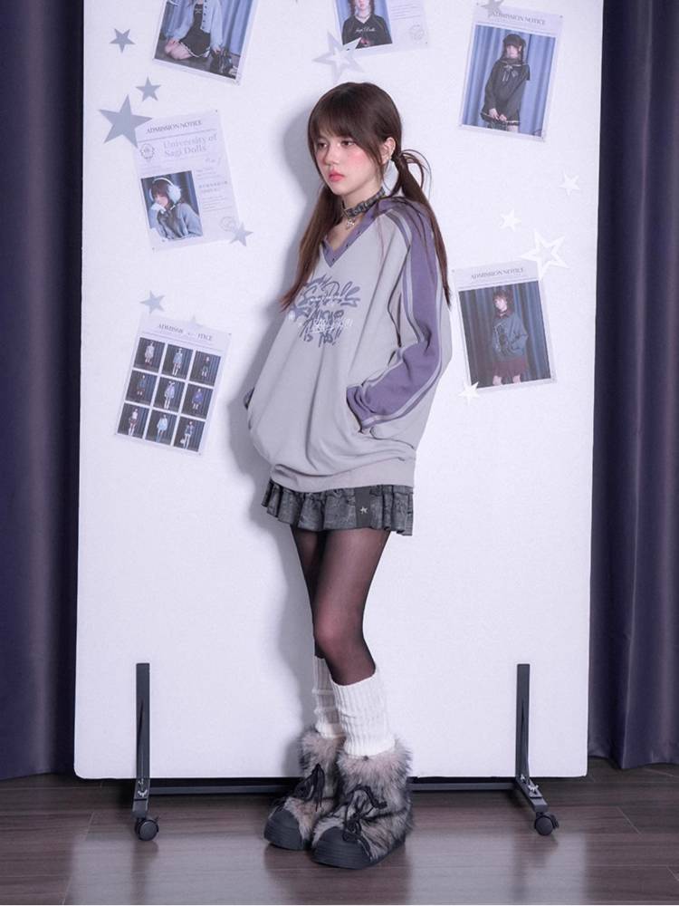 Hooded V-neck sweater【s0000011291】