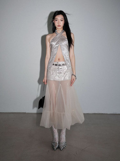 Retro hot girl style diamond skirt【s0000009462】