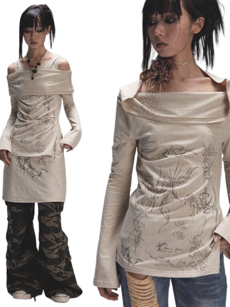 Slit slim fit long sleeve T-shirt【s0000008452】 – SCULTURE（エス