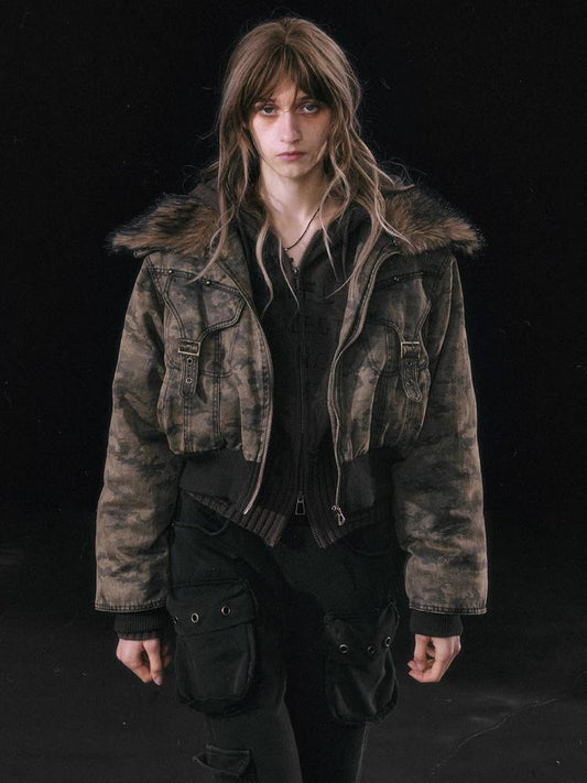 Fur cotton short jacket【s0000011452】