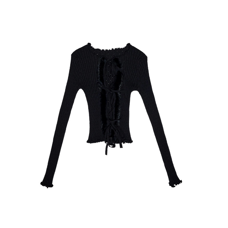 Stripe Knit Hollow Out Cardiga【s0000011581】