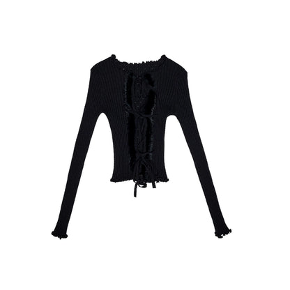 Stripe Knit Hollow Out Cardiga【s0000011581】