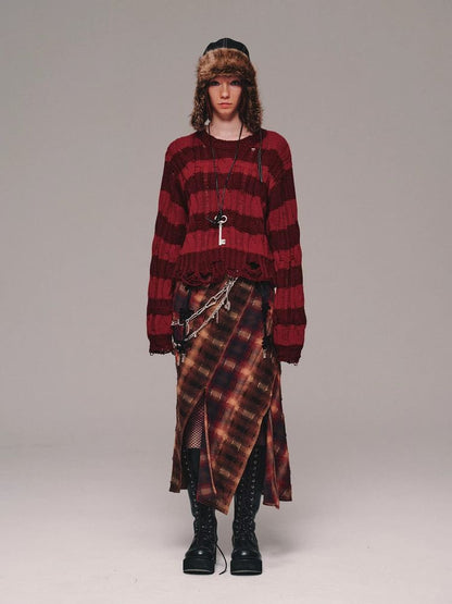 Plaid fishtail skirt【s0000011458】