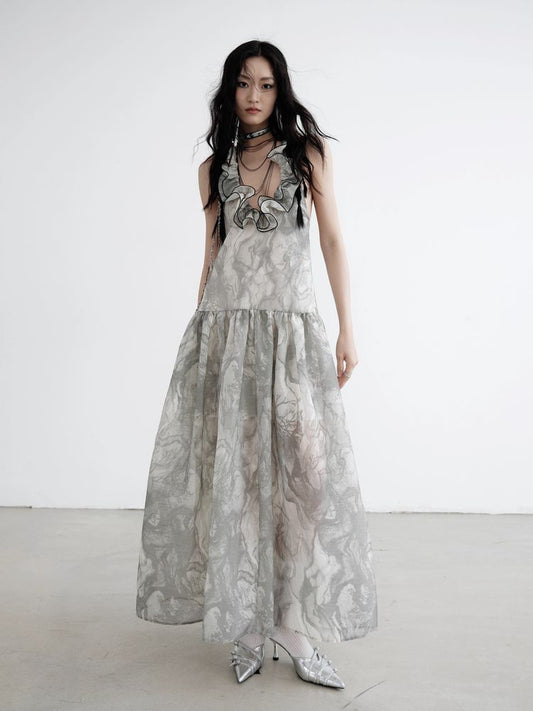 Halter neck suspender dress【s0000008527】