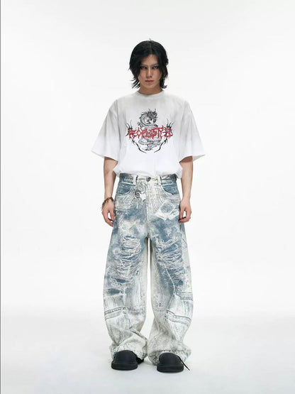 Printed wide leg pants【s0000009190】