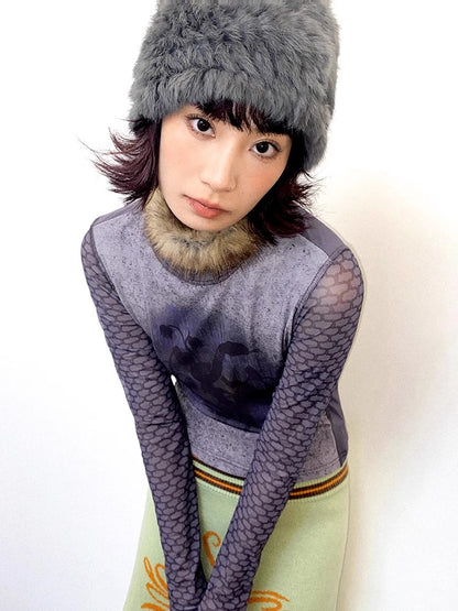 Chemical Girl printed long sleeve T-shirt【s0000011551】