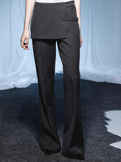 Fake two piece slim fit pants【s0000007435】