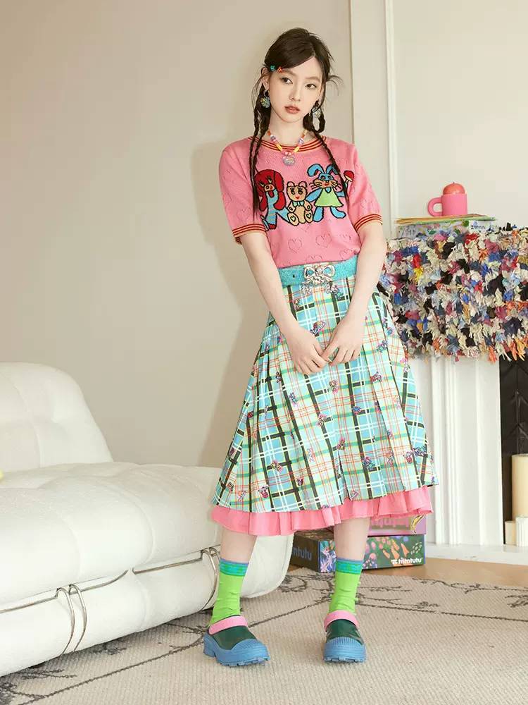 Plaid pleated skirt【s0000008327】