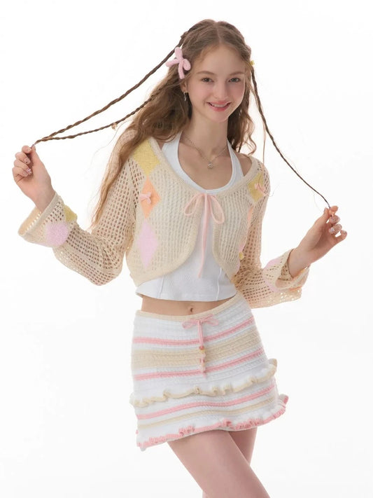 Thin sunscreen knit cardigan【s0000007829】