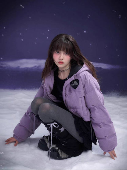 Purple cotton short coat【s0000011294】