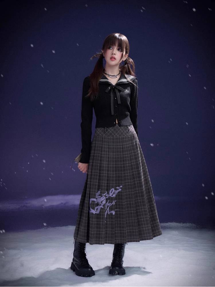 Plaid long skirt【s0000011096】