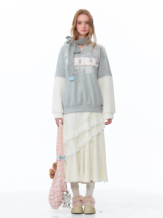 Sports style V-neck sweatshirt【s0000011086】